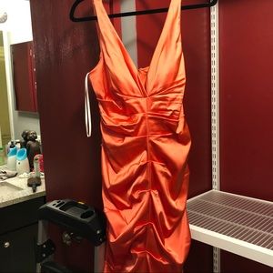 Coral formal fitting dress